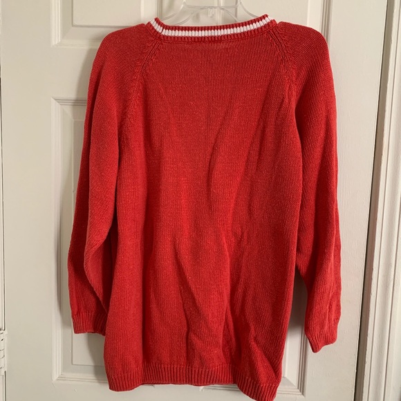 Vintage Cream and Red-Orange Sweater - Picture 3 of 4